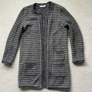 Amina Rubinacci Sweater Women XL Wool Cashmere Cardigan Italy Open Front Boucle